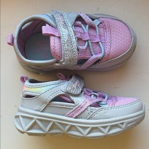 OshKosh B'gosh Toddler Glittery Pink and Gray Sneakers